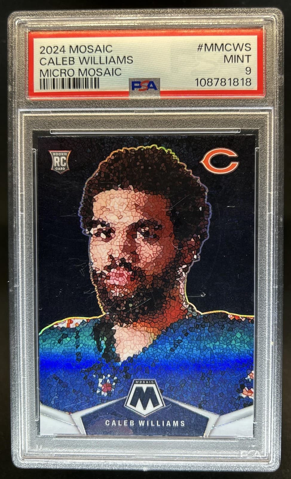 2024 Panini Mosaic Caleb Williams Micro Mosaic Rookie RC #MM-CWS Bears PSA 9