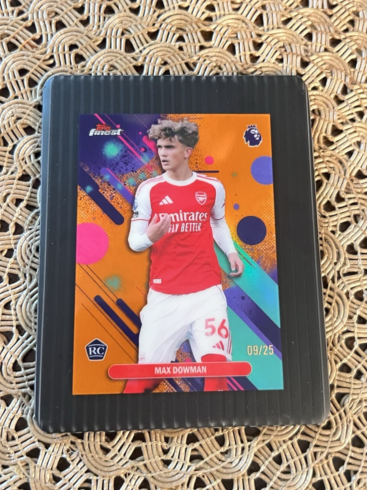 2026 Topps Finest Max Dowman Arsenal Rookie Orange Refractor /25