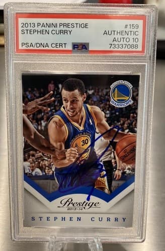 2013-14 Panini Prestige Stephen Curry On Card Auto #159 PSA/DNA Authentic 