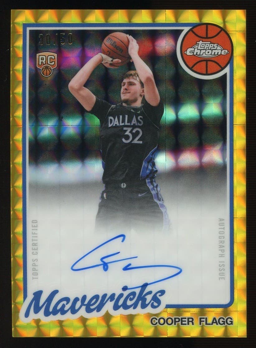 2025-26 Topps Chrome Gold Geometric Cooper Flagg RC Rookie ON CARD AUTO 30/50