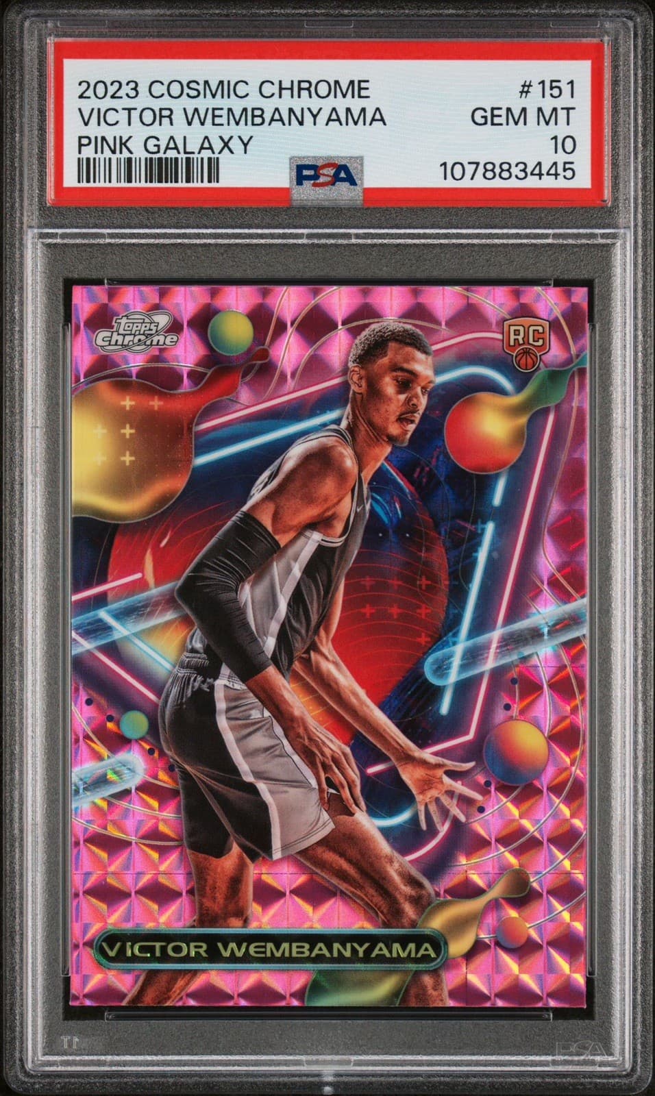 2023 Topps Cosmic Chrome Pink Galaxy Rookie #151 Victor Wembanyama PSA 10 pop 52