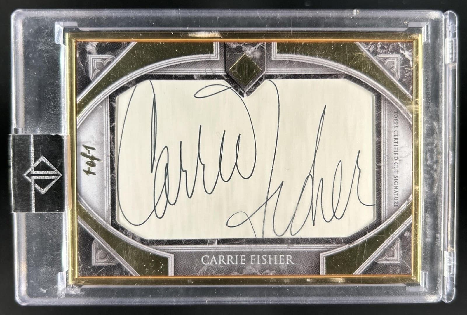 2023 Topps Transcendent Collection Carrie Fisher Cut Signatures Auto #1/1