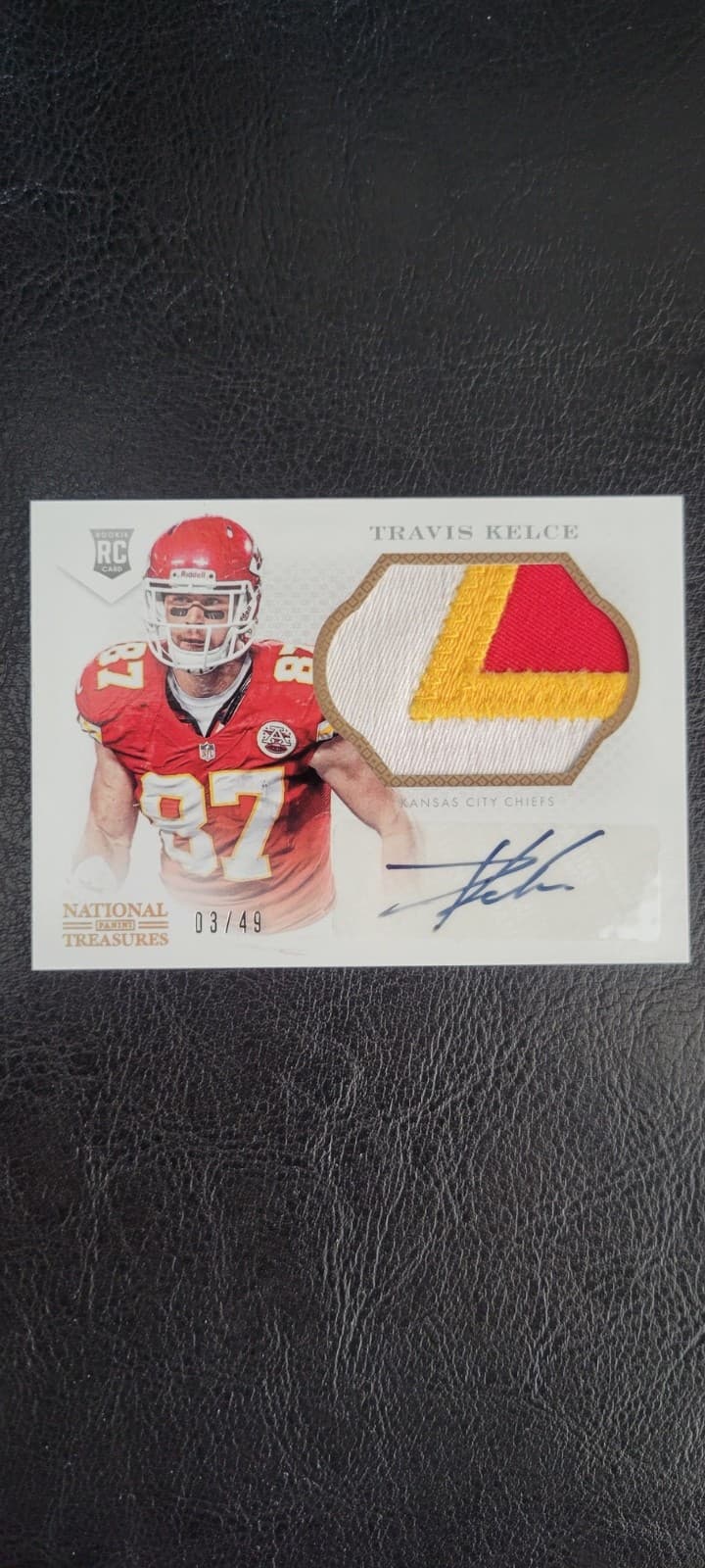 2013 Panini National Treasures Travis Kelce RC Patch Auto /49 -334