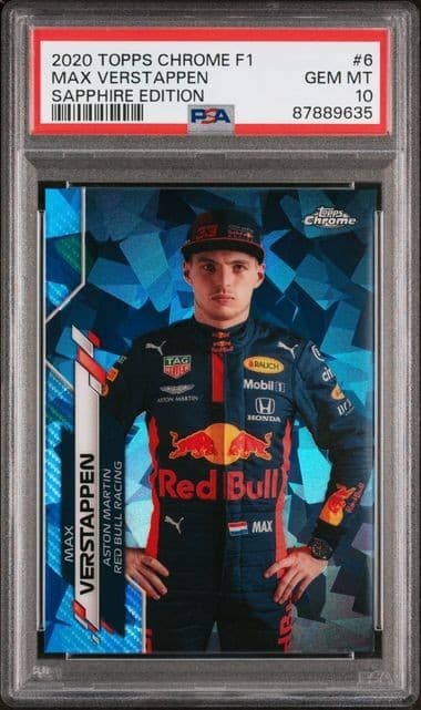 Max Verstappen 2020 TOPPS CHROME F1 SAPPHIRE EDITION #6 PSA 10 GEM MT RC
