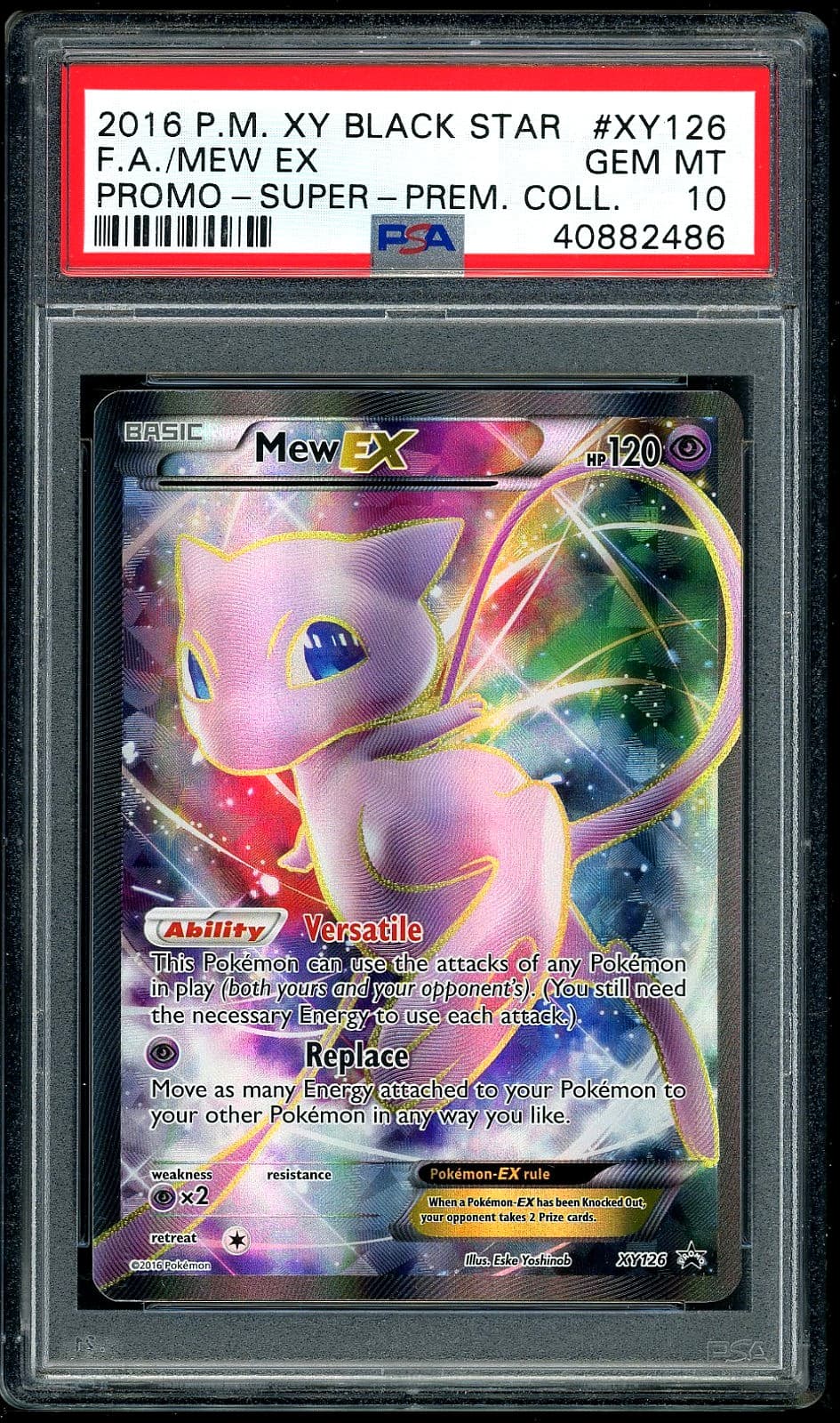 2016 POKEMON FA/MEW EX PROMO-SUPER-PREM.COLL. XY BLACK STAR PROMO #XY126 PSA 10