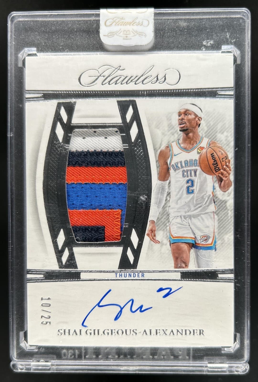 2023-24 Panini Flawless Shai Gilgeous-Alexander Vertical Patch Auto #/25 Thunder