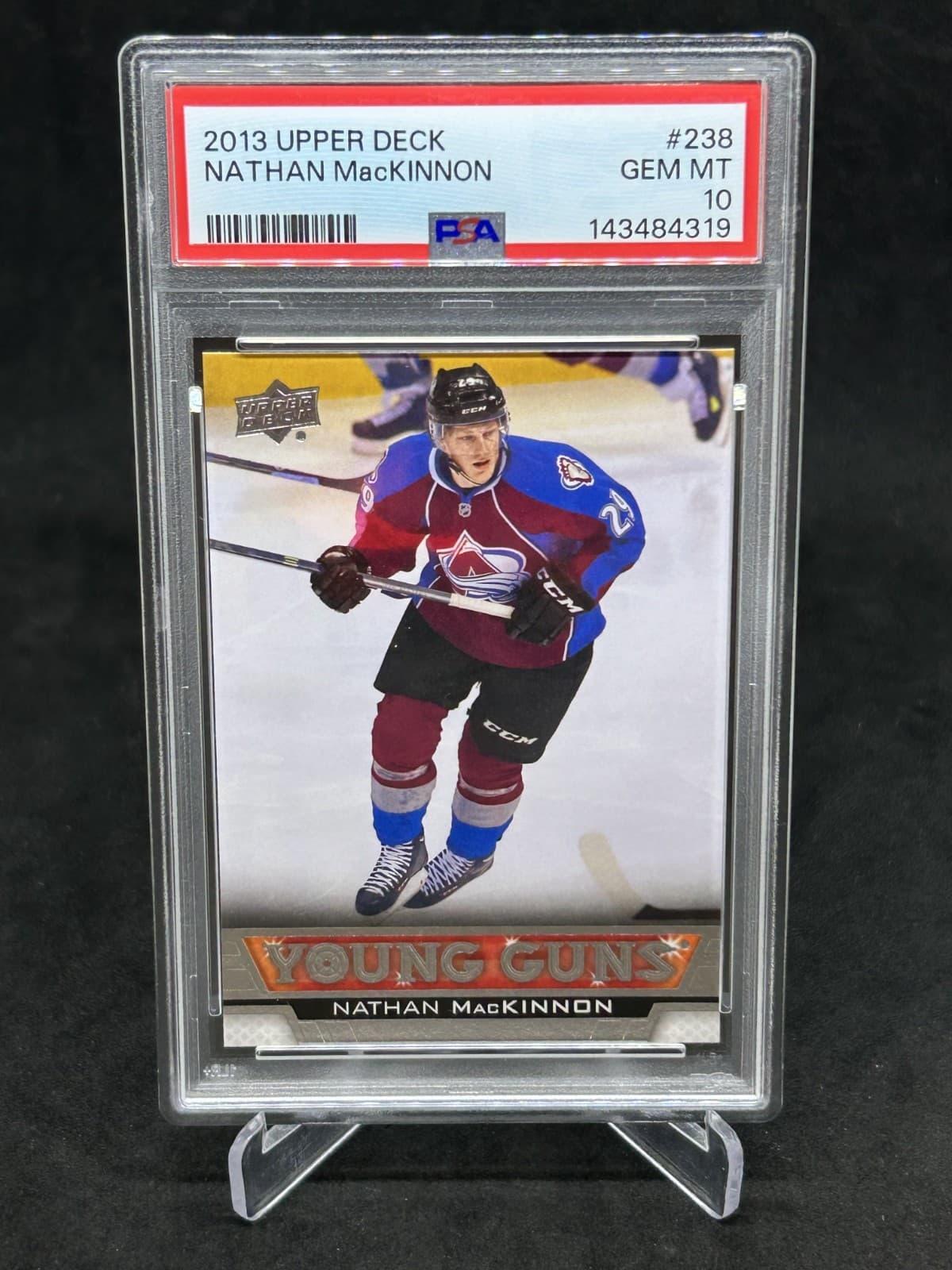 2013-14 Upper Deck Series 1 Nathan MacKinnon Rookie Young Guns #238 PSA 10