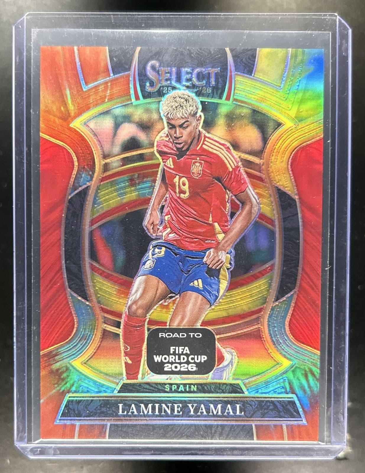 2025-26 Panini Select Road to FIFA World Cup Lamine Yamal Terrace Tie-Dye #/25