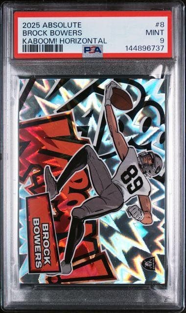 2025 Panini Absolute Brock Bowers Kaboom! Horizontal #8 PSA 9