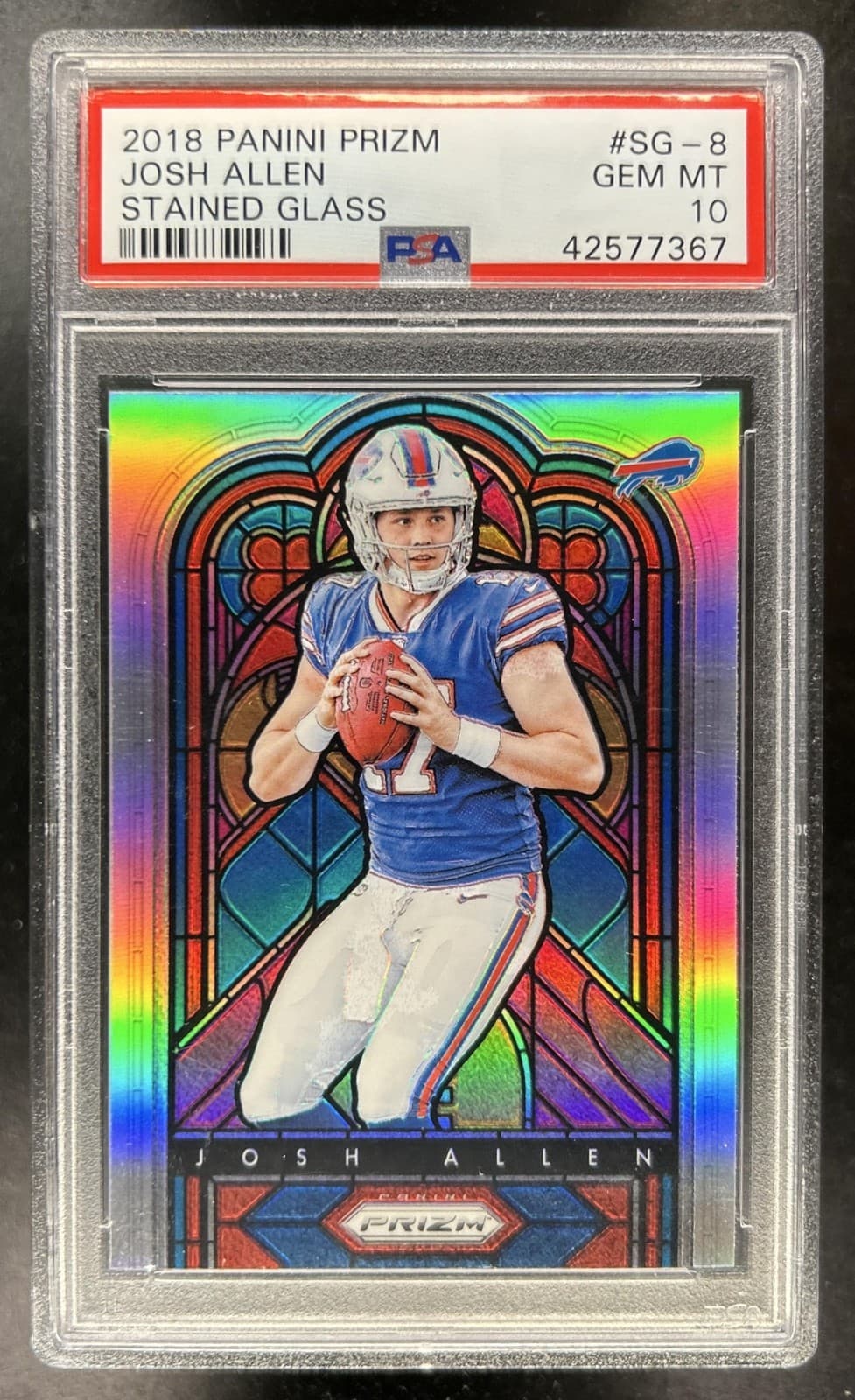 2018 Panini Prizm Josh Allen Stained Glass Rookie RC #SG-8 Bills PSA 10 GEM MINT