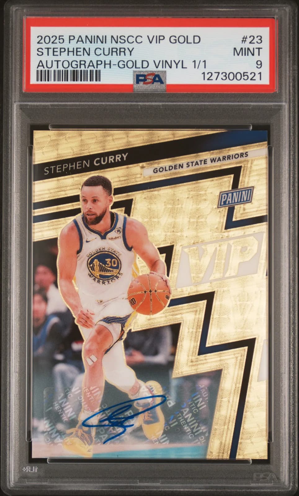 2025 Panini National Collectors Gold Stephen Curry #23 Auto Vinyl 1/1 PSA  Auto