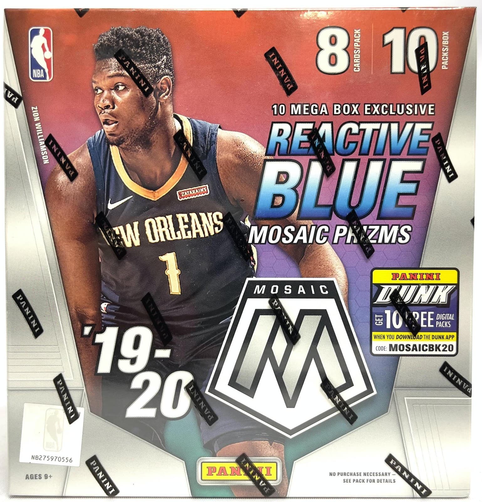 2019/20 Panini Mosaic Basketball Mega Box (Reactive Blue Prizms)