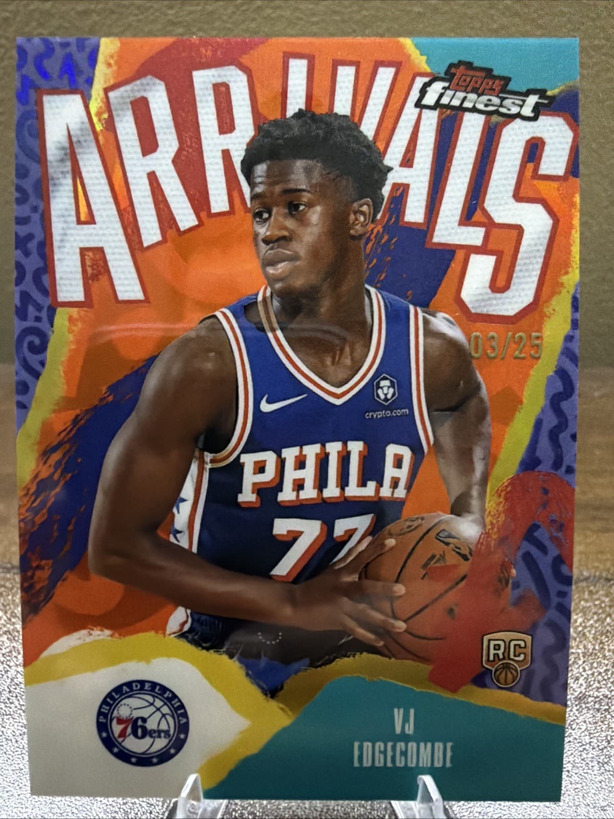 VJ EDGECOMBE Topps 2025-26 Finest  Arrivals Orange Rookie Insert #A-3 /25