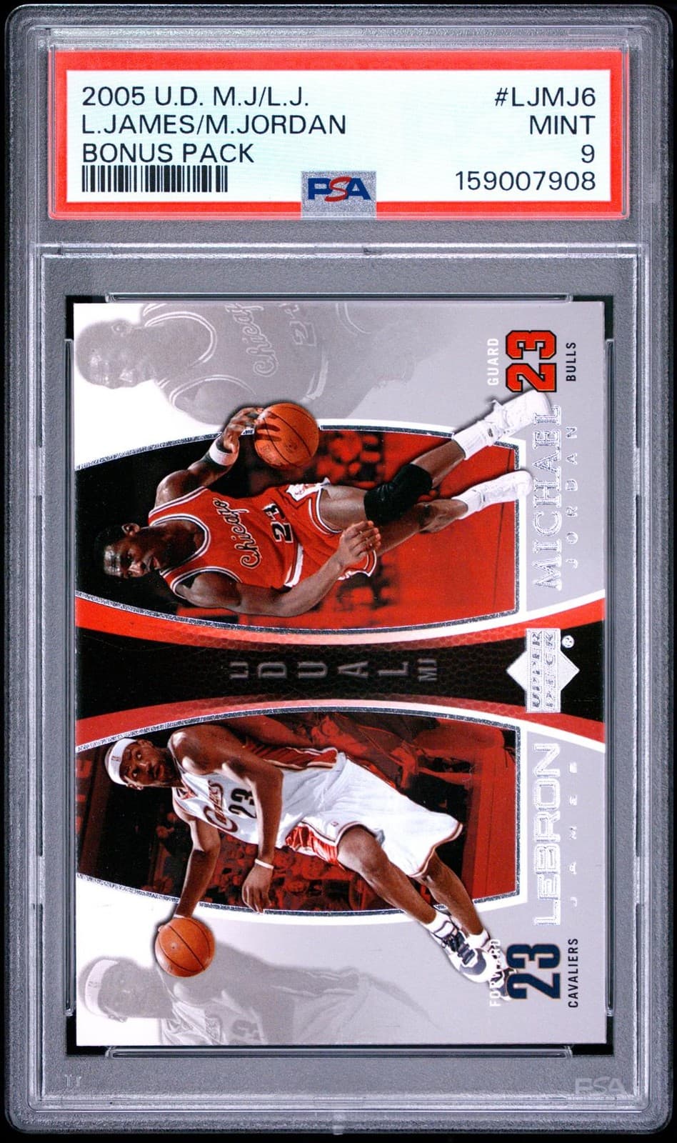 2005 Upper Deck LeBron James/Michael Jordan Bonus Pack #LJMJ6 PSA 9