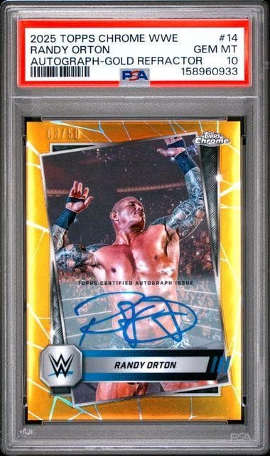 2025 Topps Chrome Randy Orton Gold Auto /50 #14 PSA 10