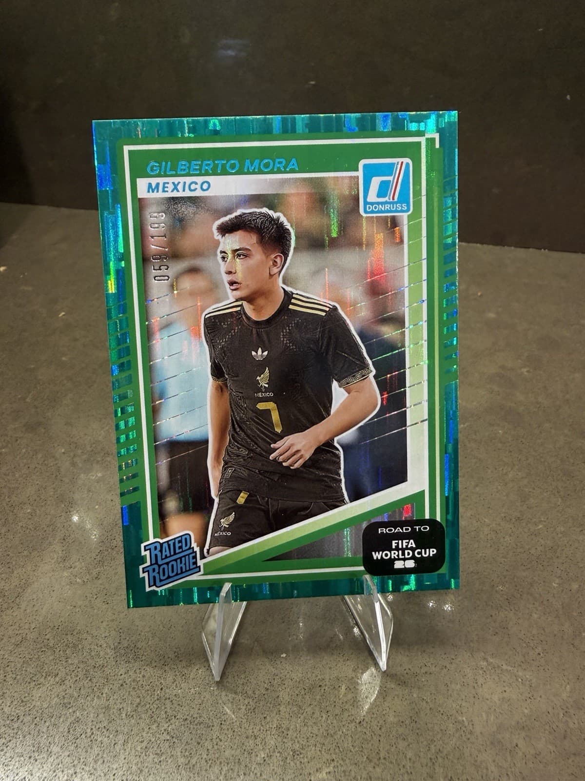 2025-26 Panini Donruss Road to World Cup Rated Rookie Gilberto Mora Teal /199