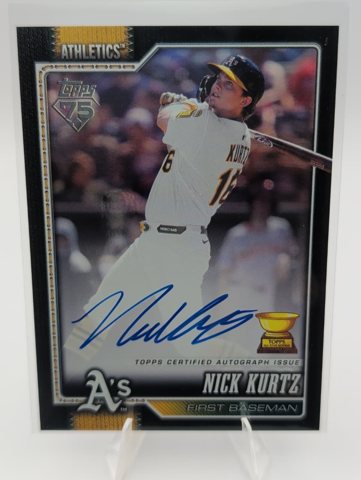 2025 Topps Series One Nick Kurtz 75th Anniversary Black Autograph /10