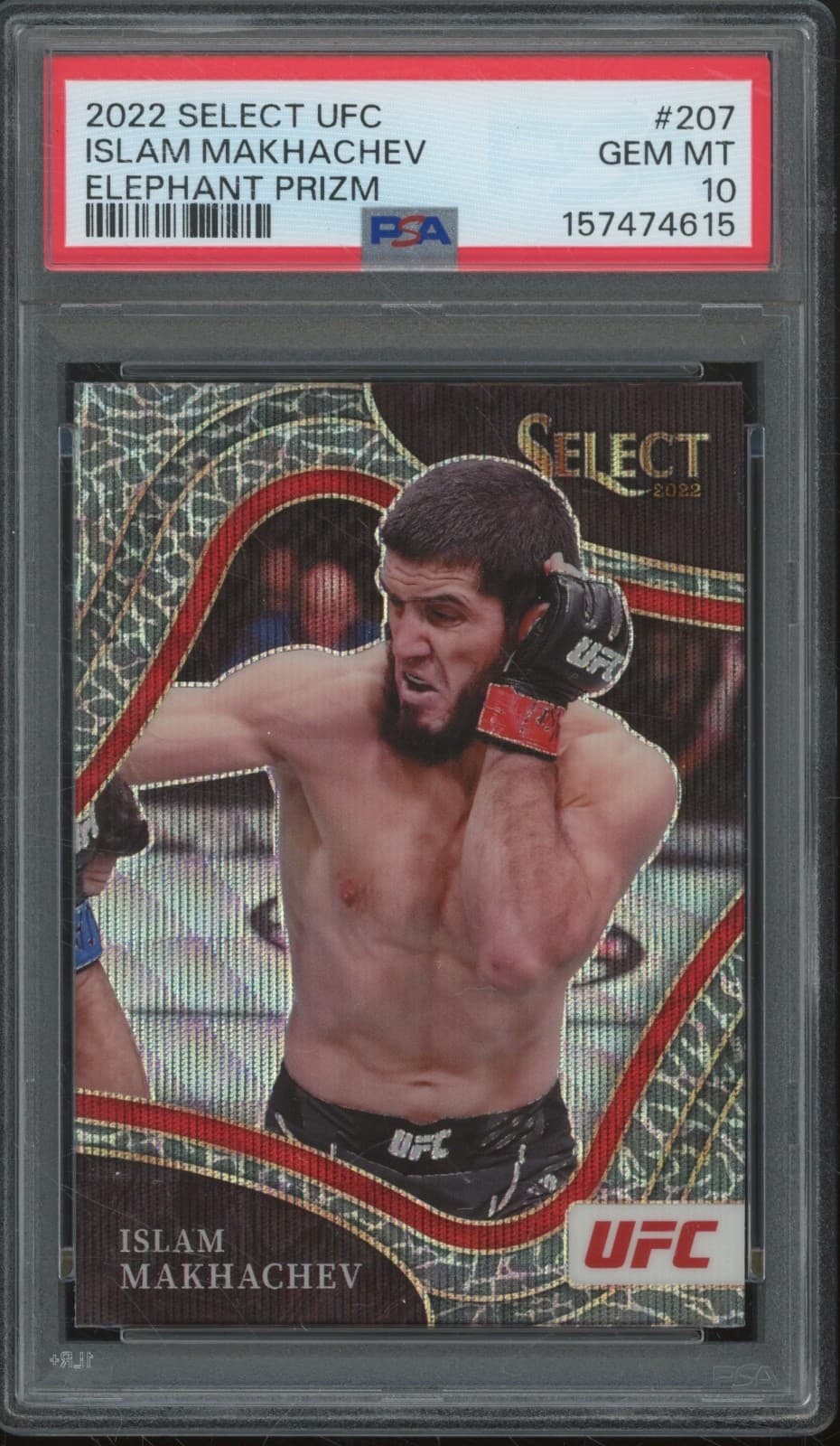 2022 Panini Select UFC Elephant Prizm #207 Islam Makhachev Gem Mint PSA 10
