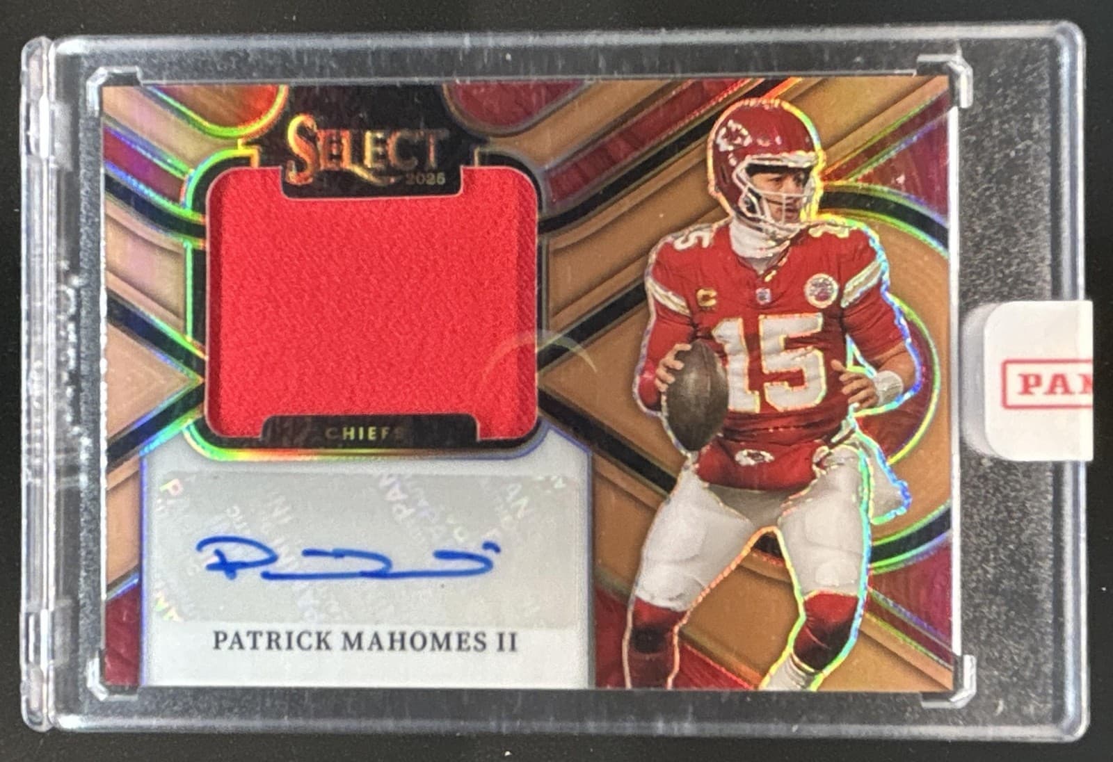 2025 Select Patrick Mahomes II Jumbo Signature Swatch Jersey Copper Auto #/49