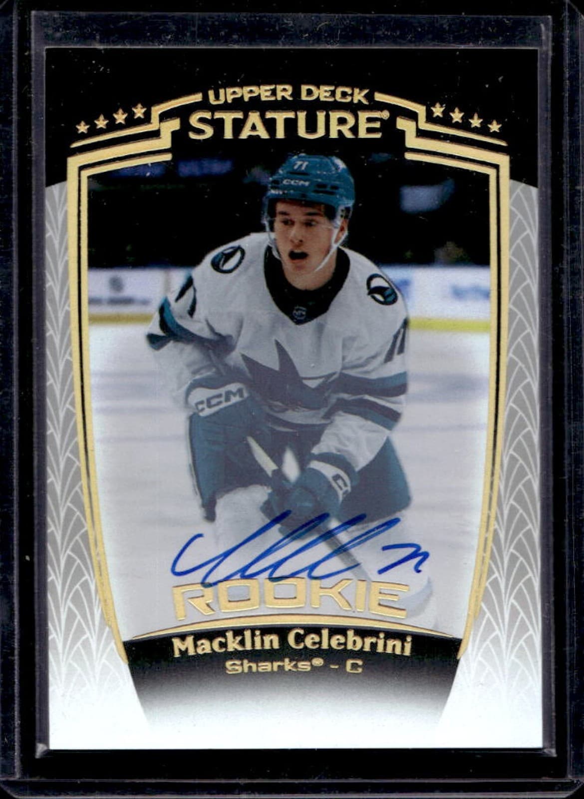 2024-25 Upper Deck Stature Macklin Celebrini Auto Rookie RC #31 Sharks
