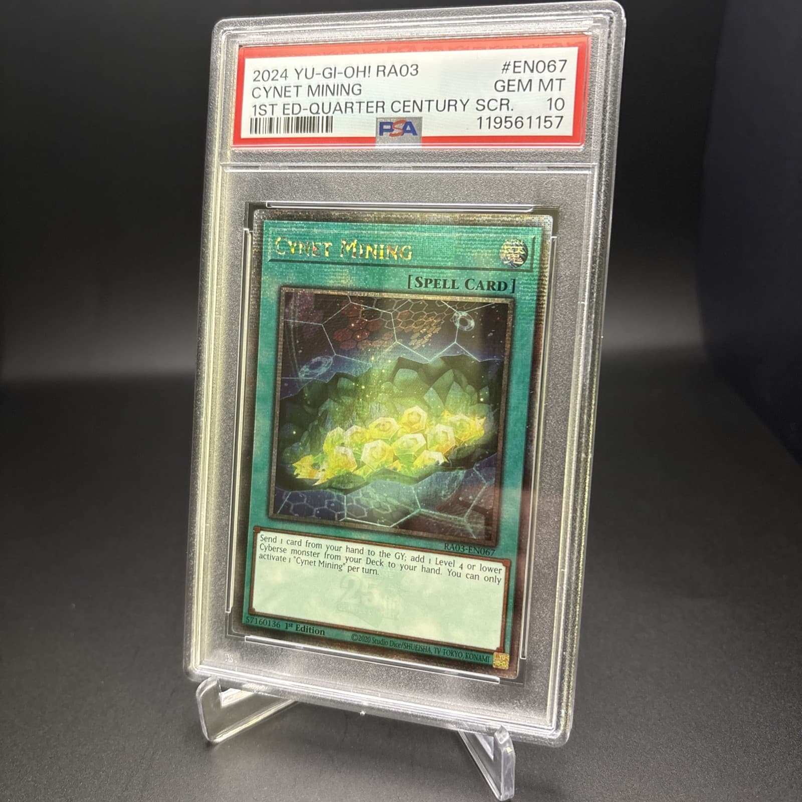 YUGIOH Cynet Mining RA03-EN067 QCR 1st Ed PSA 10