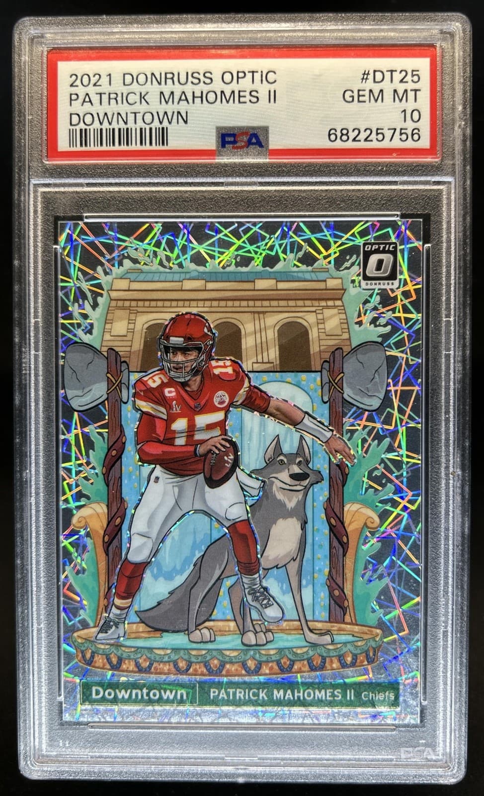 2021 Panini Donruss Optic Patrick Mahomes II Downtown! SSP #DT-25 Chiefs PSA 10
