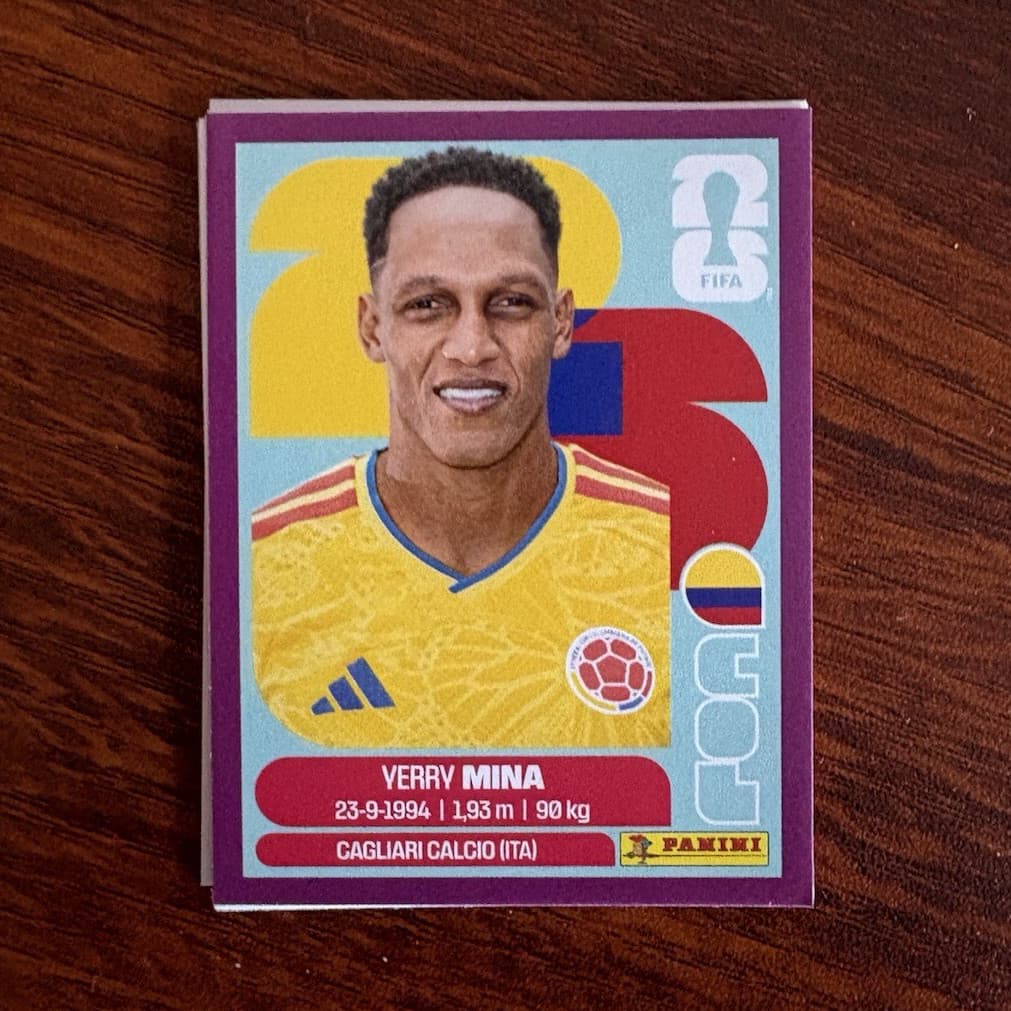 Panini FIFA 365 FIFA Yerry Mina COL 5 Sticker Soccer Trading Card Cagliari