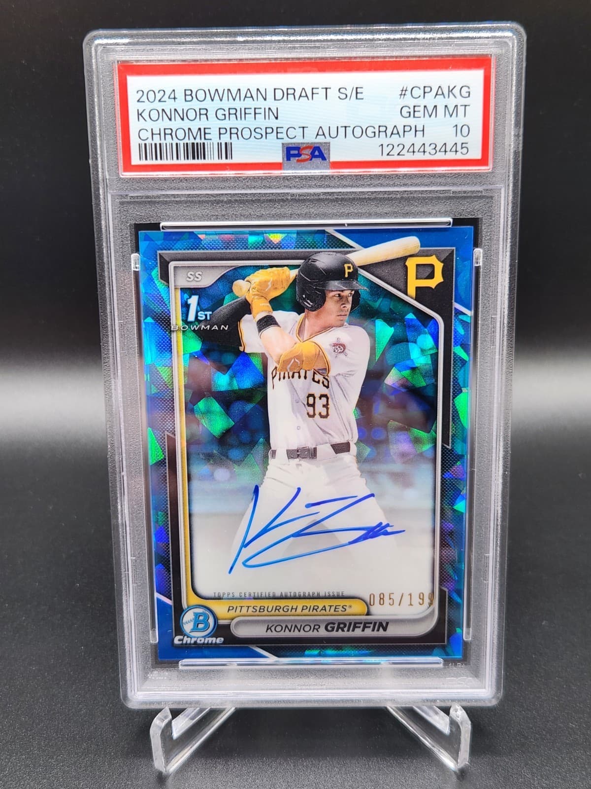 2024 Bowman Draft Sapphire Konnor Griffin Chrome Auto 1st # /199 #CPAKG PSA 10
