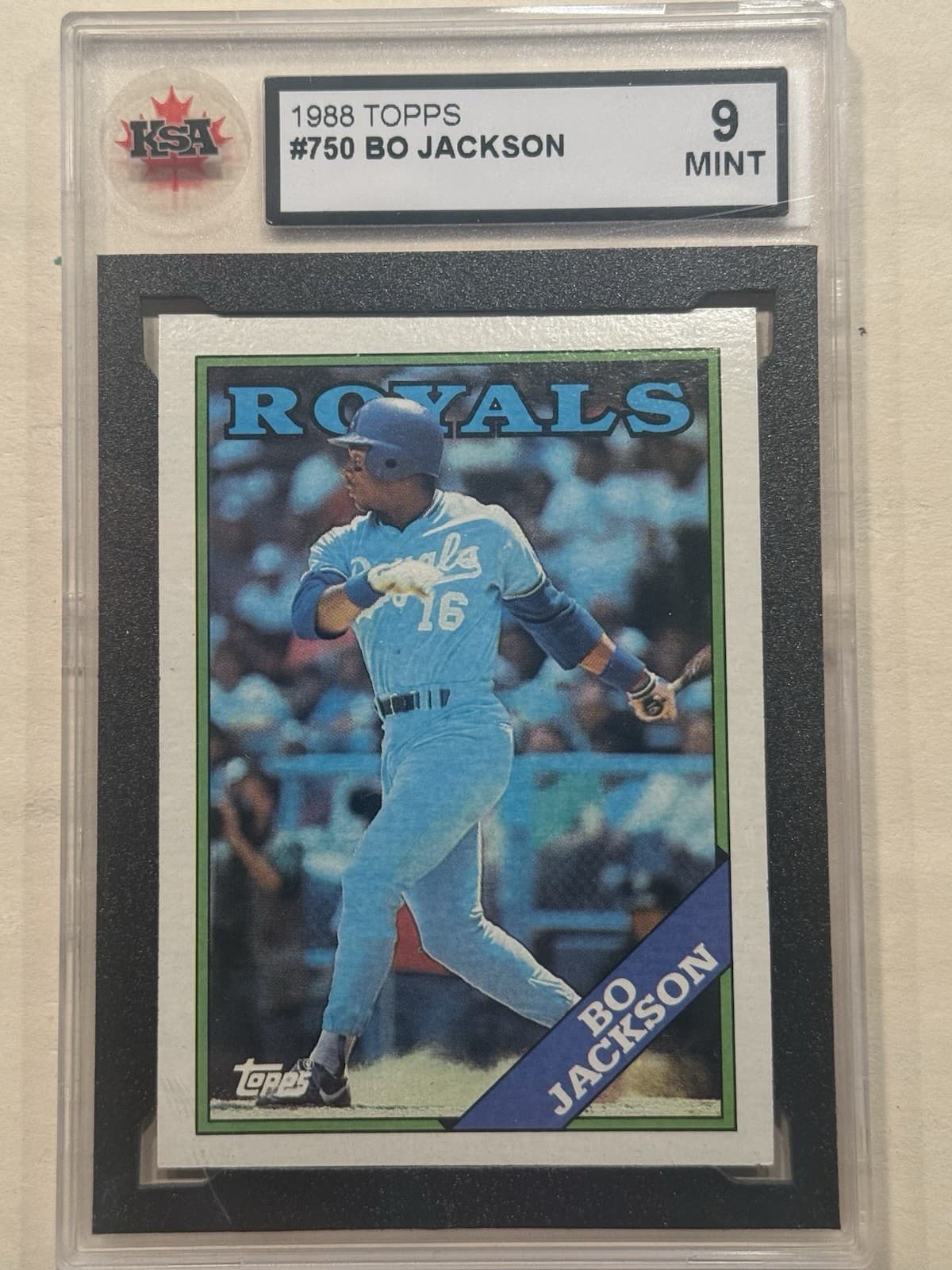1988 Topps MLB Baseball #750 Bo Jackson KC Royals KSA 9