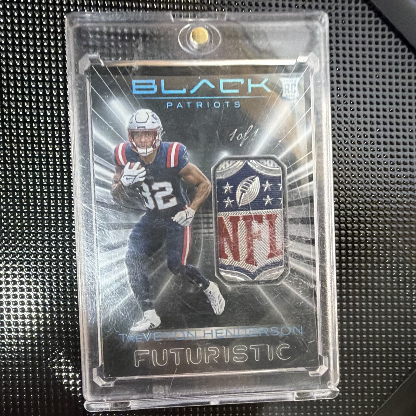 2025 Panini Black TreVeyon Henderson 1/1 New England Patriots Futuristic FUT-THN