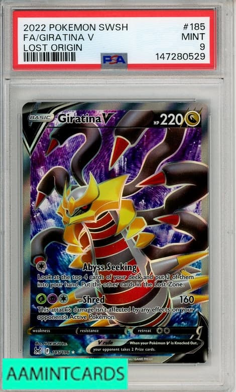 2022 Pokemon Sword Shield Lost Origin Fa Giratina V #185 Psa 9 Mint