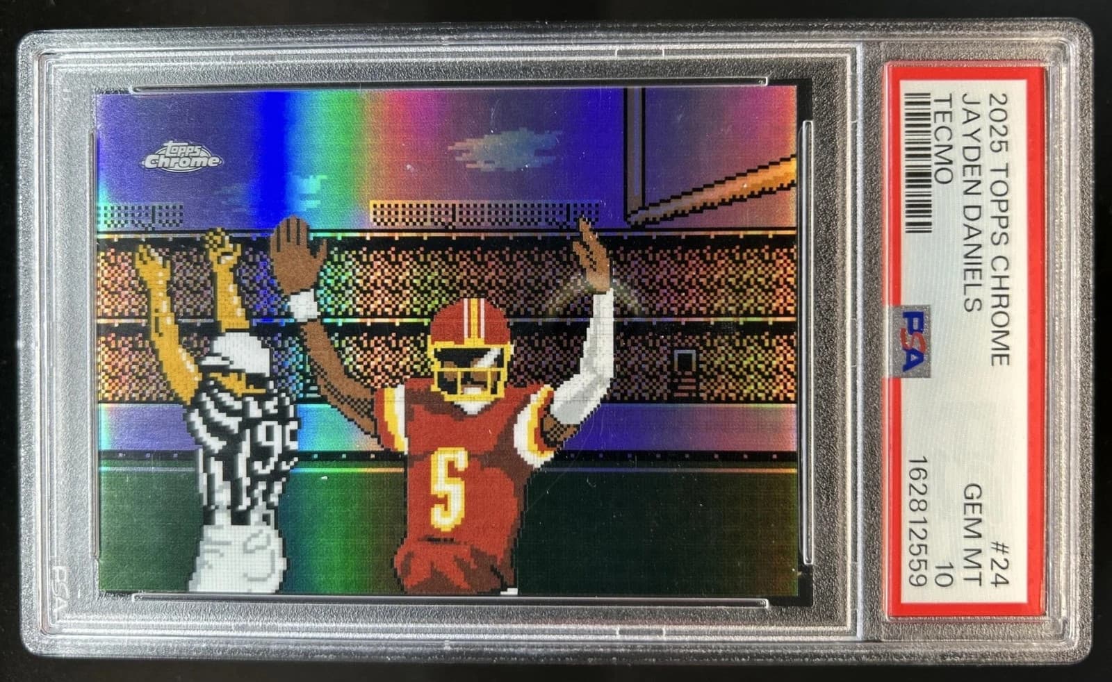 2025 Topps Chrome Jayden Daniels Tecmo Bowl SSP #TECMO-24 Commanders PSA 10
