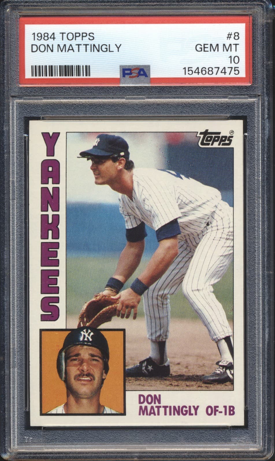 1984 Topps Baseball Don Mattingly ROOKIE #8 PSA 10 NEW YORK YANKEES GEM MINT