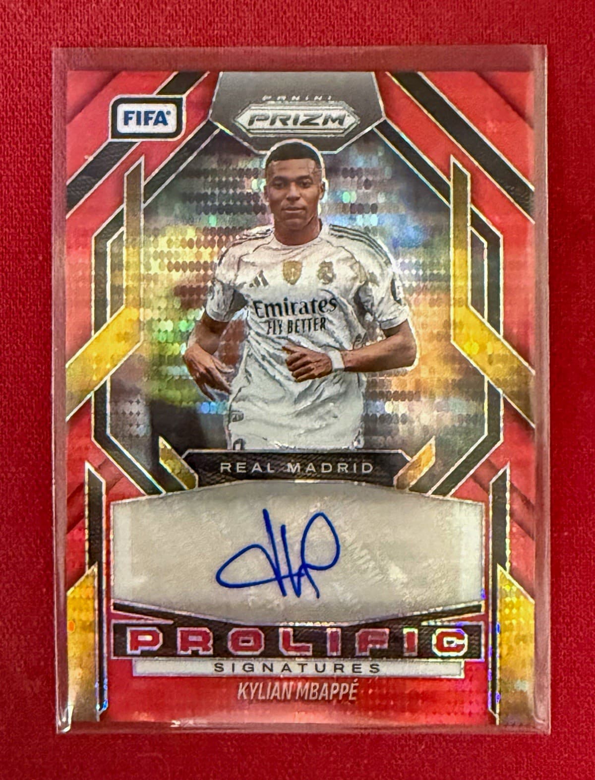 Panini Prizm 2025-26 FIFA Soccer Prolific Signatures Mbappé Auto PS-KM