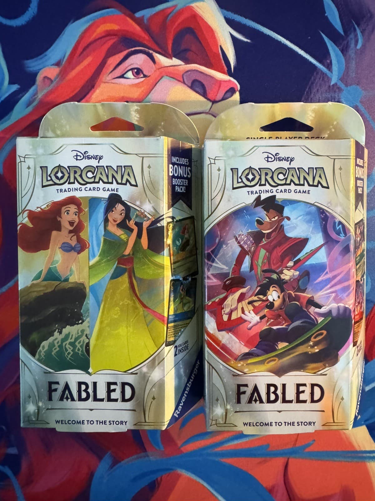 *Set* 2 x Disney Lorcana S9 Fabled Single Player Deck. 2x Fabled boosters inside