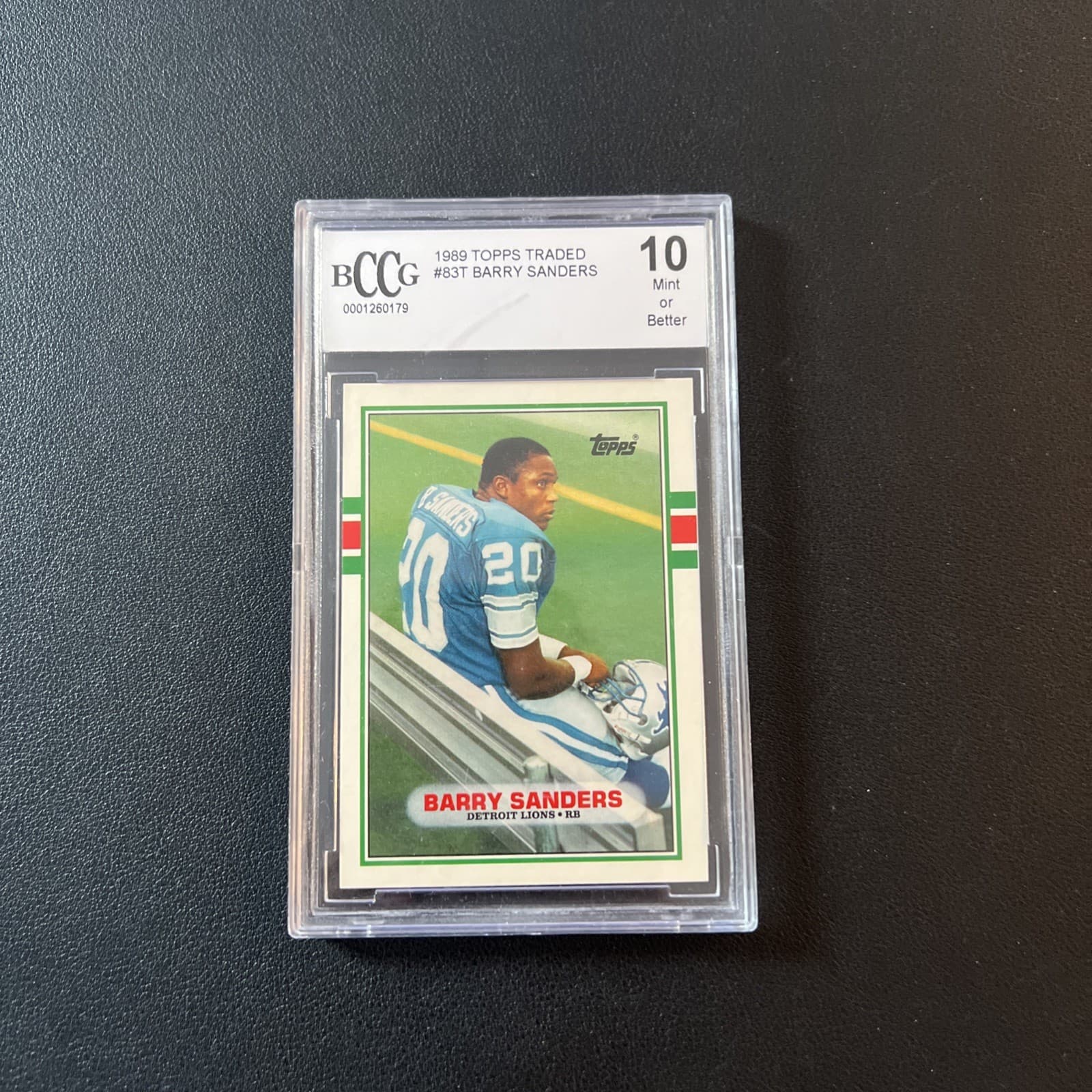 1989 Topps Traded Football #83T Barry Sanders Rookie BCCG 10