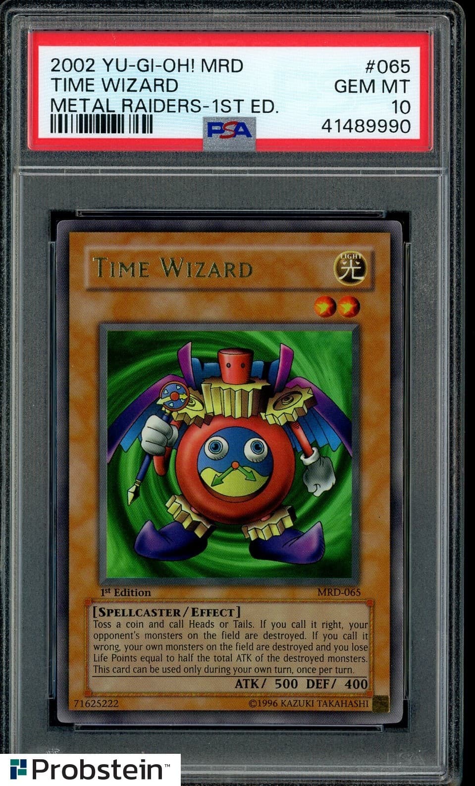 2002 Yu-Gi-Oh! Mrd-Metal Raiders #065 Time Wizard 1st Edition Psa 10 Gem Mint