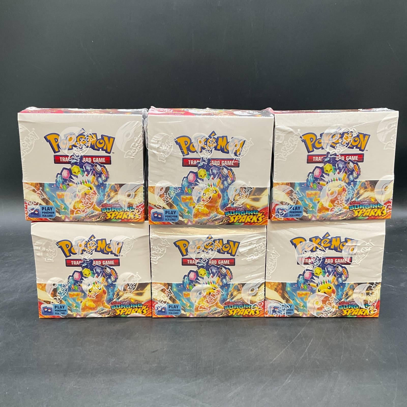 Lot of (6) Pokemon TCG Surging Sparks Booster Boxes SEALED NEW