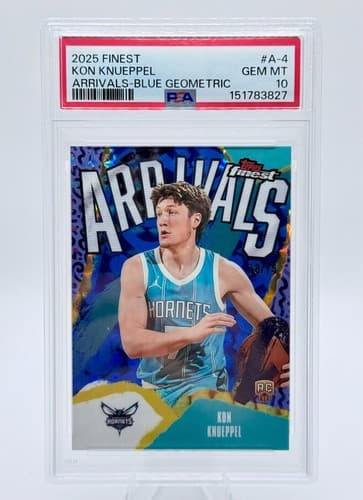 Kon Knueppel 2025-26 Topps Finest #/75 Blue Geometric Arrivals RC GEM MT 10