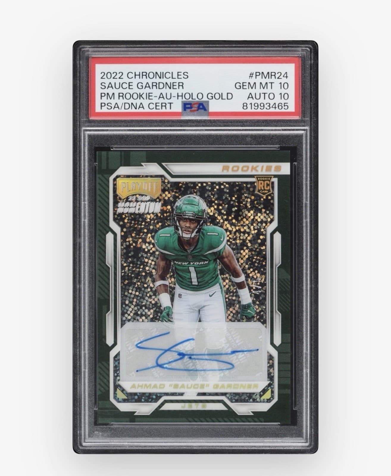 *POP 1/1* Panini 2022 Chronicles Sauce Gardner Jets #PMR-24 RC Holo Gold 4/5