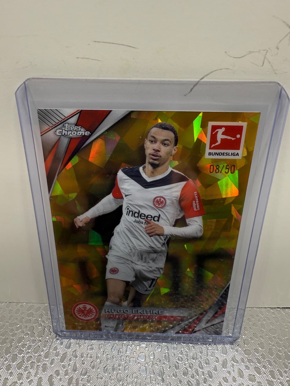 Hugo Ekitike 2024-25 Topps Chrome Bundesliga Sapphire Soccer #34 Gold /50
