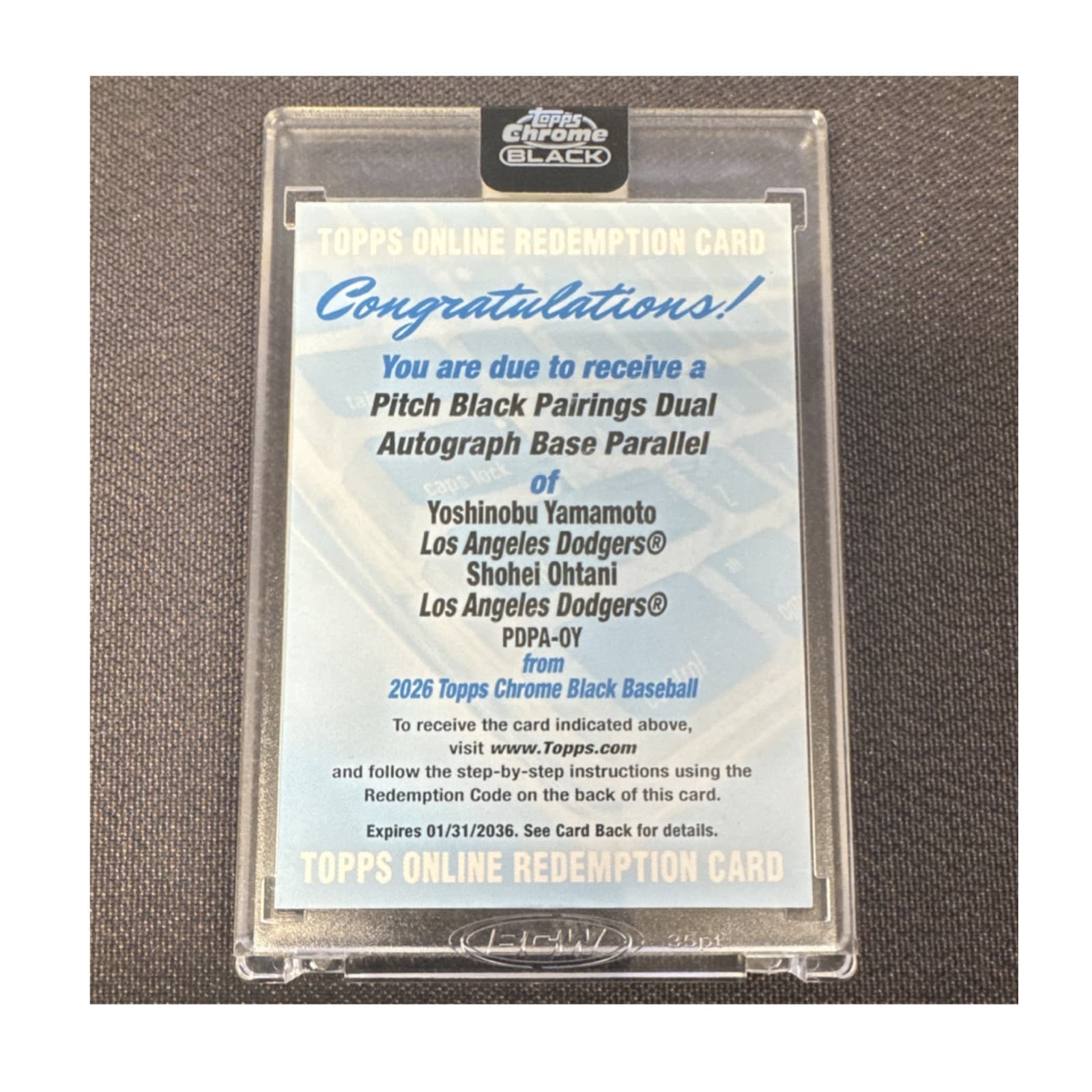 Topps 2026 Chrome Black Dual Autograph Yamamoto Ohtani Dodgers