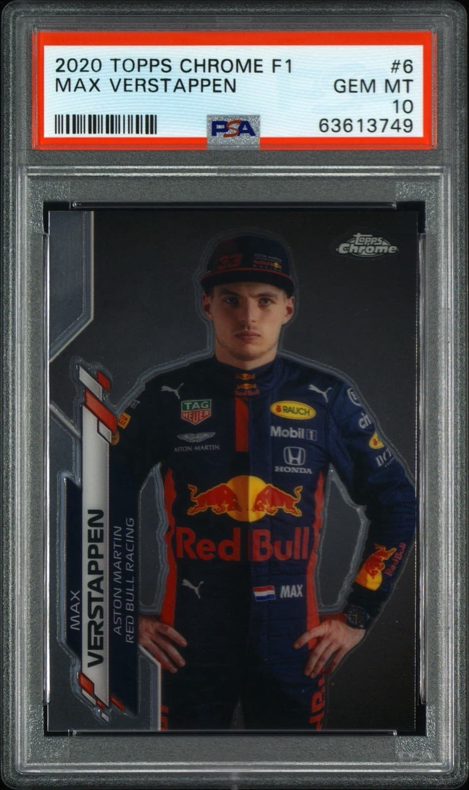 2020 Topps Chrome F1 Max Verstappen #6 PSA 10 GEM MINT Red Bull