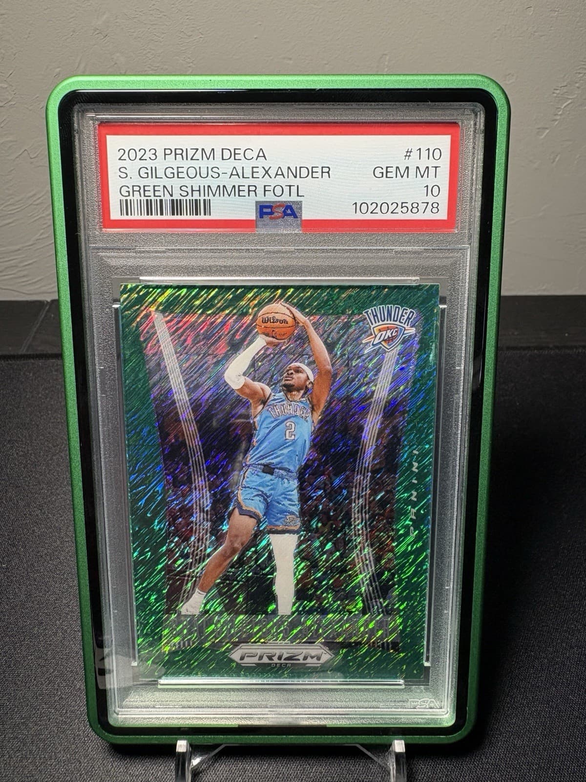 2023/24 Prizm Deca Shai Green Shimmer FOTL 4/12 PSA 10 OFFER!