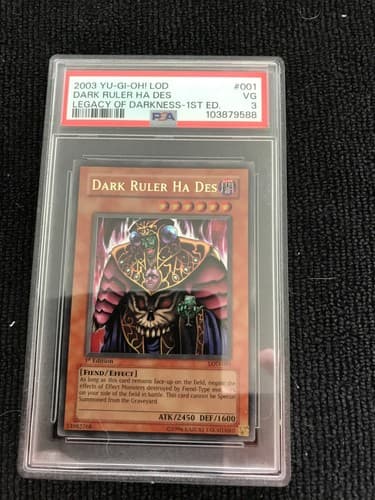 Yu-Gi-Oh Dark Ruler Ha Des LOD-001 1st Edition NM