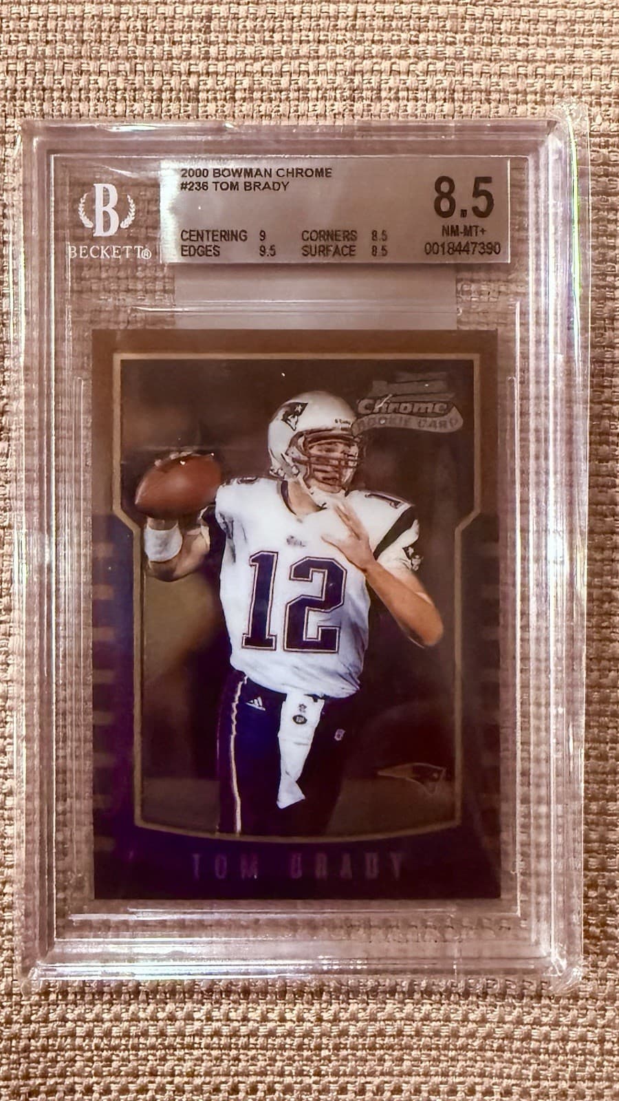 2000 Bowman Chrome #236 Tom Brady RC BGS 8.5 | 9.5 Edges 9 Centering | GOAT