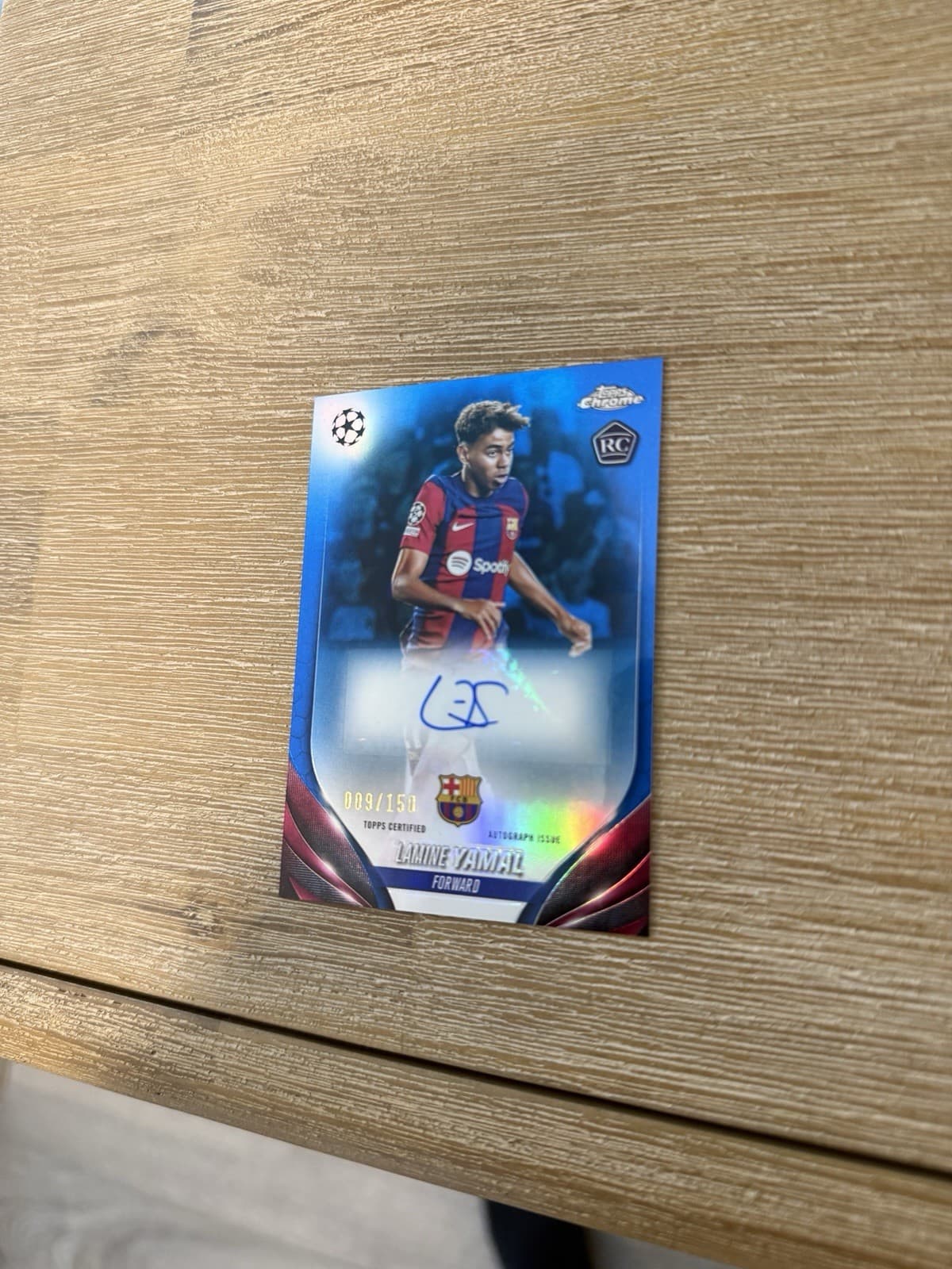 2023-24 Topps Chrome UEFA Lamine Yamal RC Rookie Auto /150