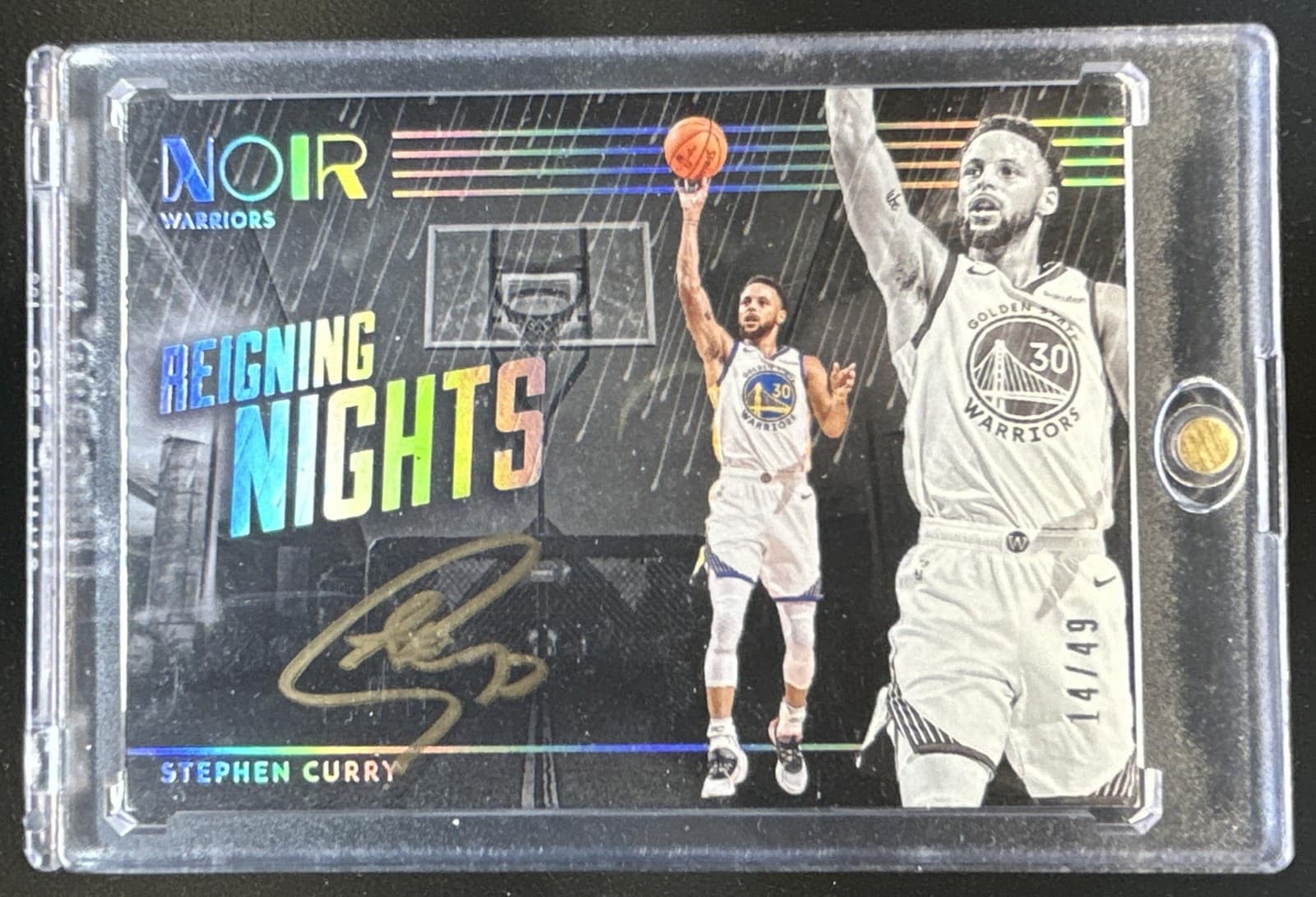 2019-20 Panini Noir Stephen Curry Reigning Nights Signatures Auto #/49 Warriors