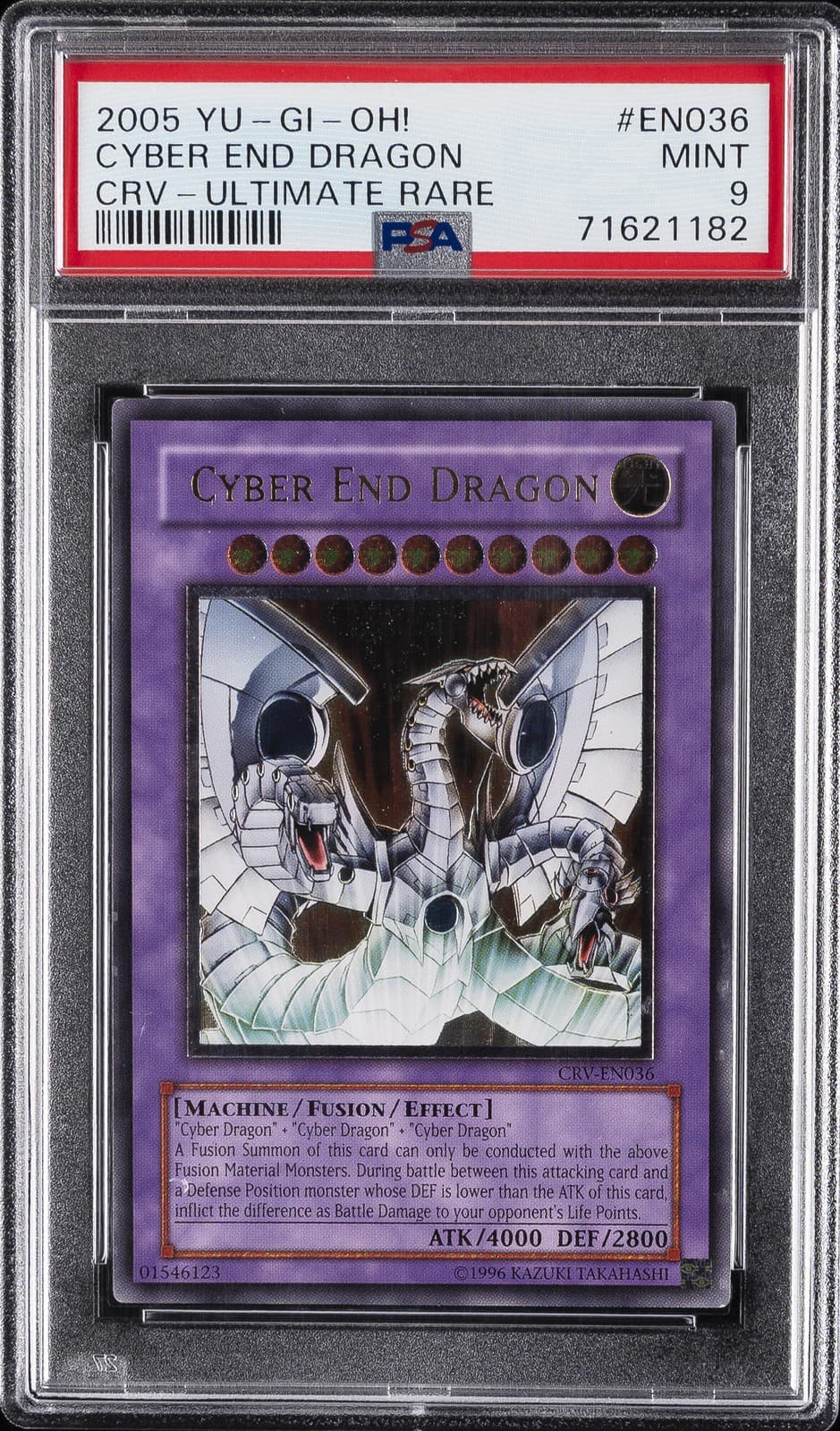 2005 Yu-Gi-Oh! Crv-Cybernetic Revolution Ultimate Rare Cyber End Dragon Psa 9