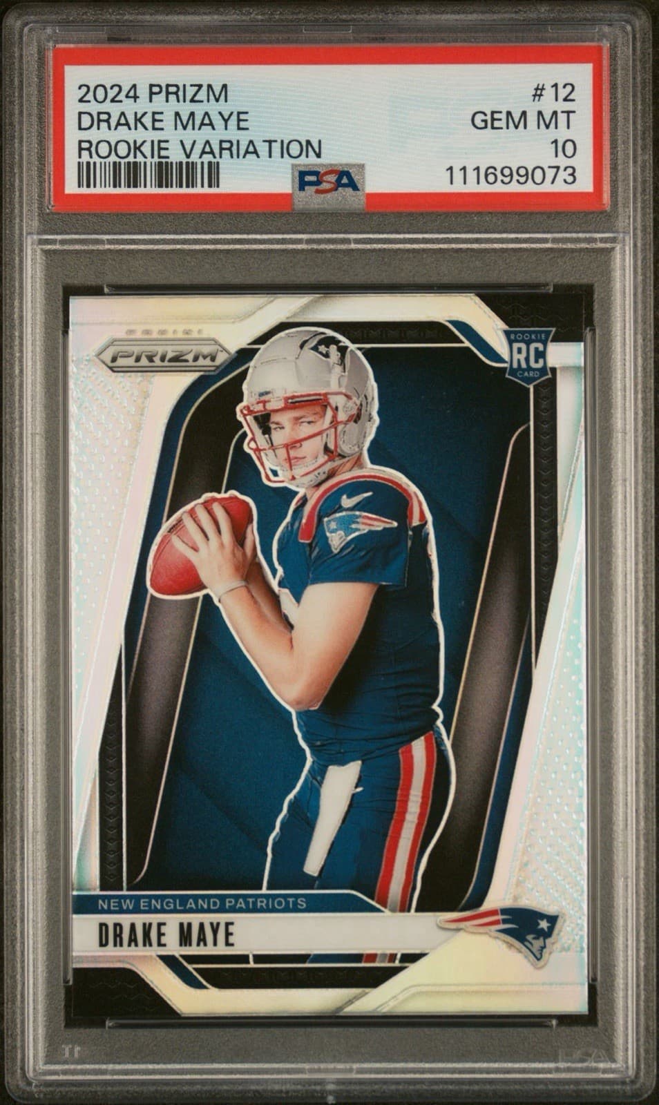 2024 Panini Prizm - Rookie Variations Drake Maye #12 Silver Prizm (RC)